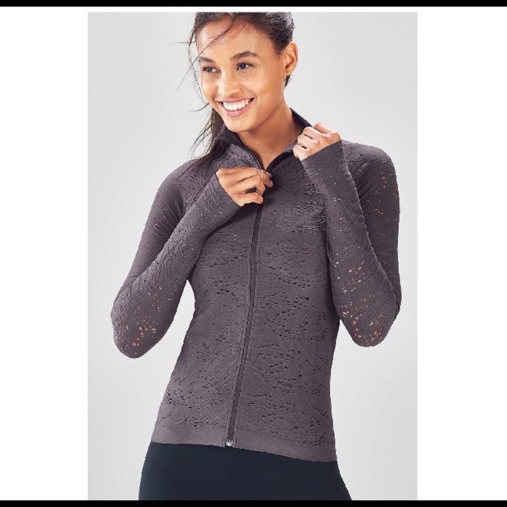Like new Fabletics Luciana Seamless Pointelle Jacket—medium